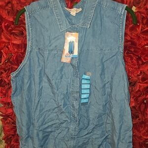 Coastal Comfort NWT Women's Sleeveless Denim Top Size Xlarge